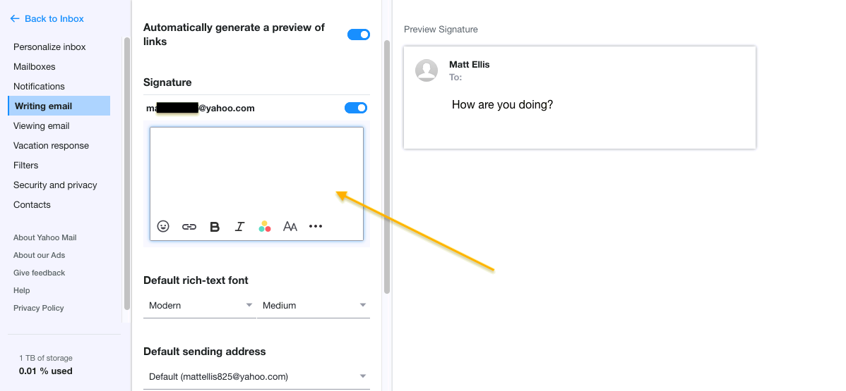 Comment créer une signature de courriel avec Yahoo Comment créer une signature de courriel avec Yahoo