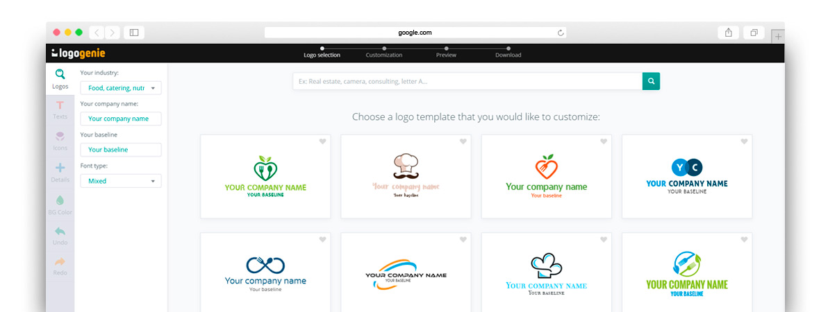 Le créateur de logo alimentaire de logogenie Le créateur de logo alimentaire de logogenie