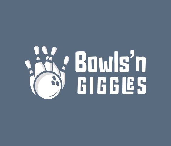 Bowling logo with bowling pin illustration