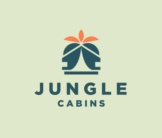 Nature-inspired cabin and accommodation logo