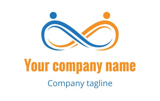 Modern infinity logo design with blue and orange elements
