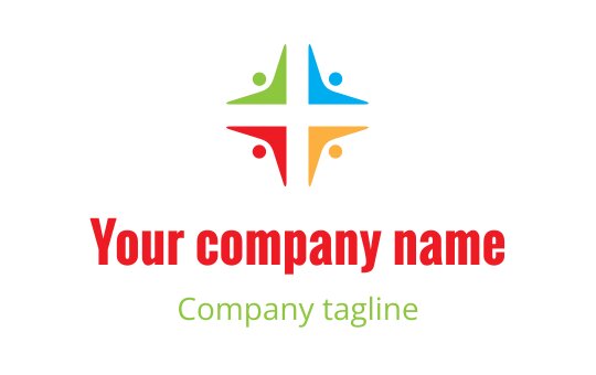 Cyan and gold logo featuring a stylized cross with people elements, representing the cross industry.