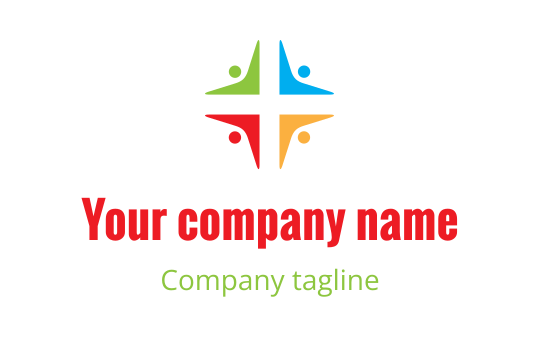 Cyan and gold logo featuring a stylized cross with people elements, representing the cross industry.