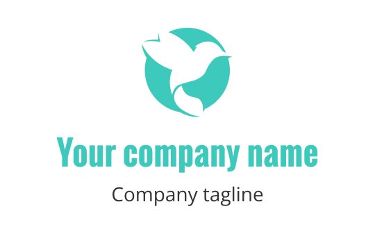 Modern teal bird logo design within a circular shape
