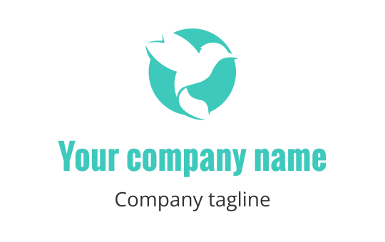 Modern teal bird logo design within a circular shape