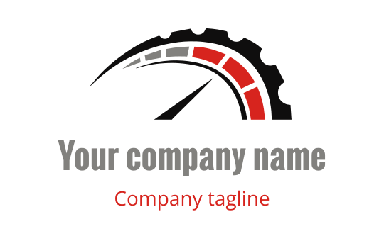 Bold logo design featuring a speedometer in black, red, and gray for the religion and spirituality sector