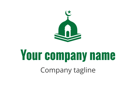 Green logo featuring a stylized mosque, representing the Islamic industry.