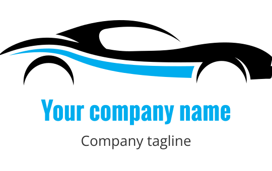 Clean logo design featuring a flowing blue wave element